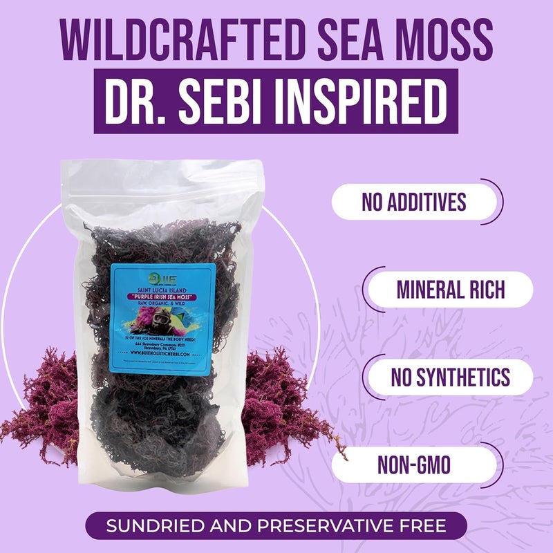 buie_holistic_herbs BUIE HOLISTIC HERBS Purple Irish Sea Moss - Organic Raw Sea Moss, 8 oz - Image 2